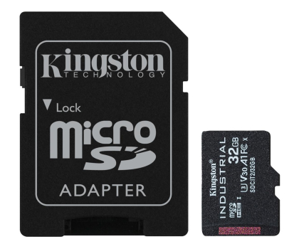 Karta pamięci KINGSTON microSD klasy przemysłowej 32GB, 100/80MB/s + Adapter